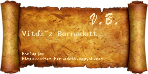 Vitéz Bernadett névjegykártya